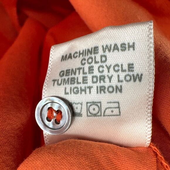 Xirena Beau Shirt Button Front Blouse Cotton Orange size XS Oversized - Picture 7 of 8